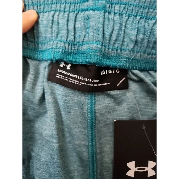 Under Armour Training Shorts Mens L Teal Heather Athletic Stretch NEW